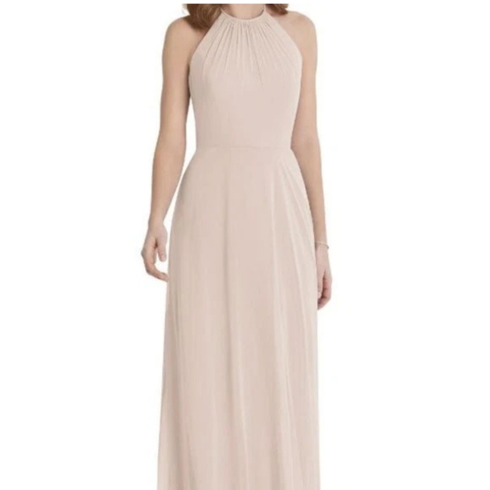 Elegant Cream Halter Maxi Dress
